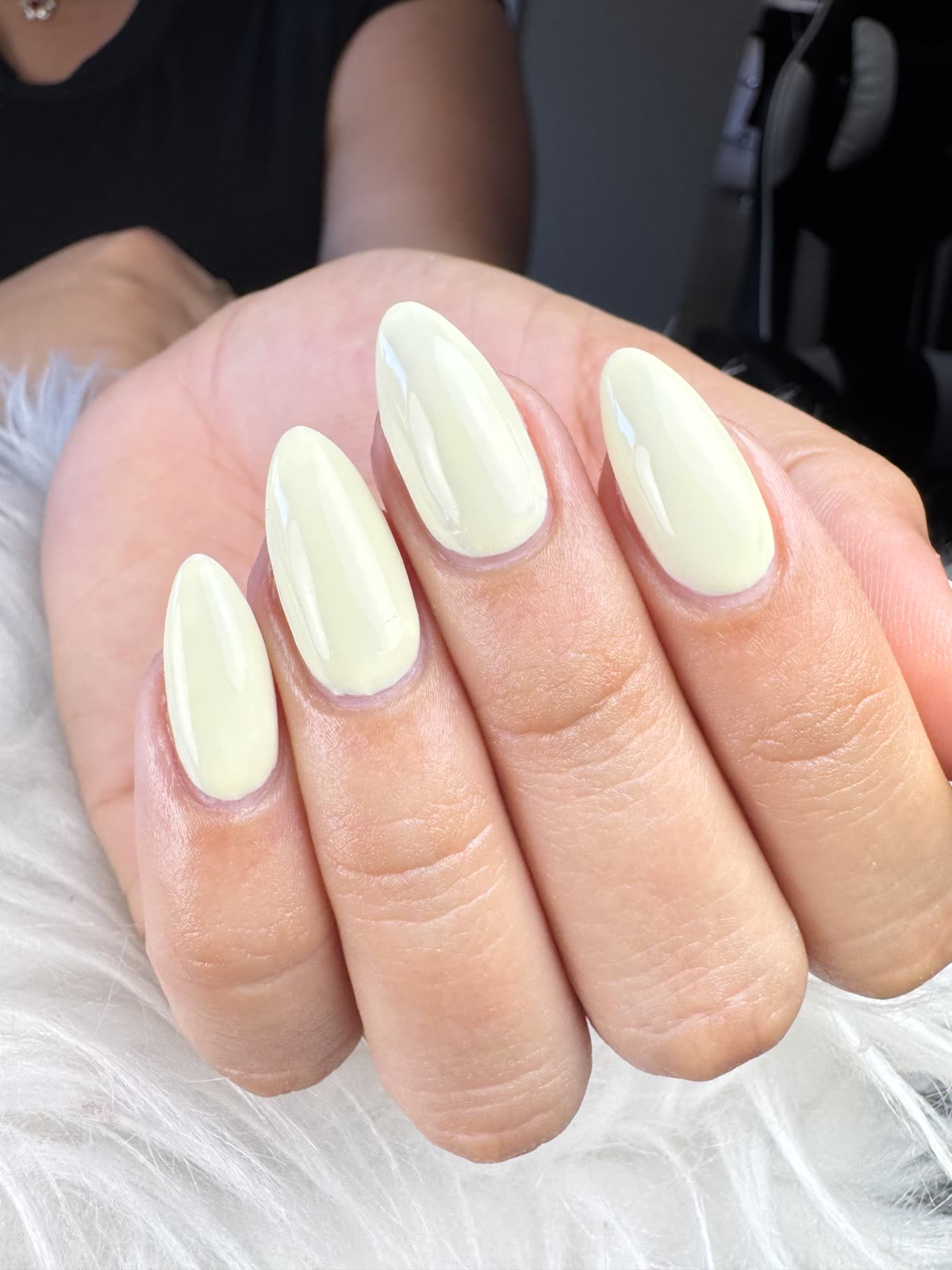 Cream almond nails